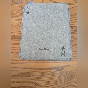 Thierry Mugler Gray Felt Sleeve Tablet Case with Star Details.
